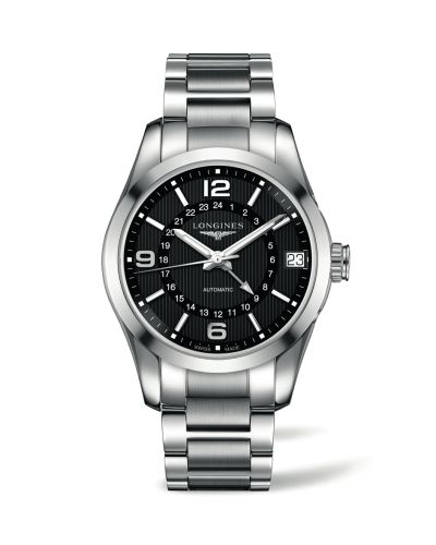 Longines Conquest Classic 42 GMT Stainless Steel / Black / Bracelet, reference L2.799.4.56.6