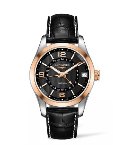 Longines Conquest Classic 42 GMT Paslanmaz Çelik - Kırmızı Altın / Siyah, referans L2.799.5.56.3
