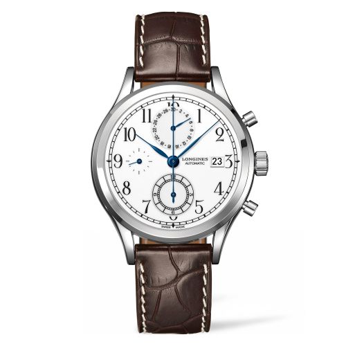 Longines Heritage Classic Chrono Stainless Steel / White / Strap 41mm, reference L2.815.4.23.2