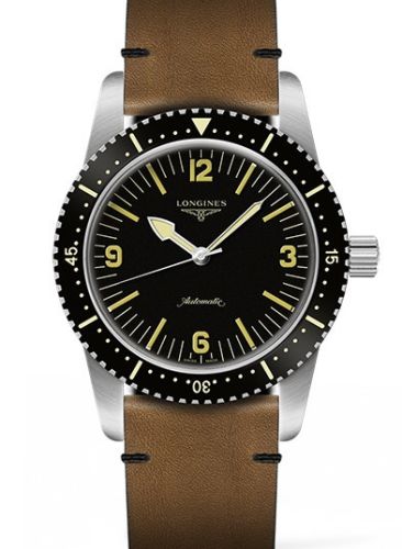 Longines Skin Diver Stainless Steel / Black / Calf 42mm, reference L2.822.4.56.2