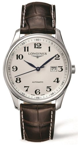 Longines Master Collection 42 Date Paslanmaz Çelik / Gümüş-Arabic / Alligator, referans L2.893.4.78.3