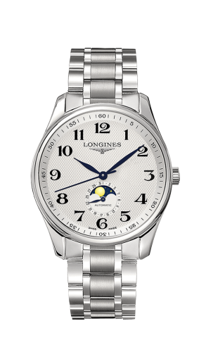 Longines Master Collection 42 Moonphase Paslanmaz Çelik / Gümüş-Arabic / Bilezik, referans L2.919.4.78.6