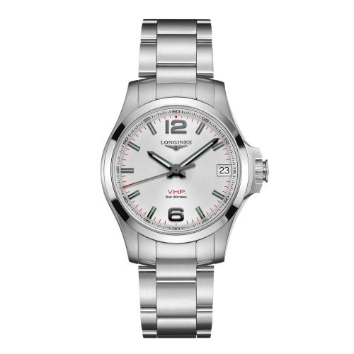 Longines Conquest V.H.P. 36 Paslanmaz Çelik / Gümüş / Bilezik, referans L3.316.4.76.6