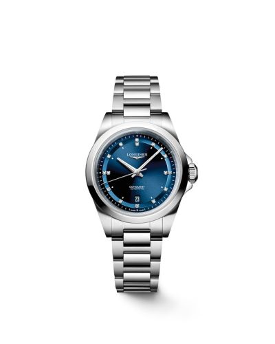 Longines Conquest 30 Paslanmaz Çelik / Mavi - Elmas / Bilezik, referans L3.320.4.97.6