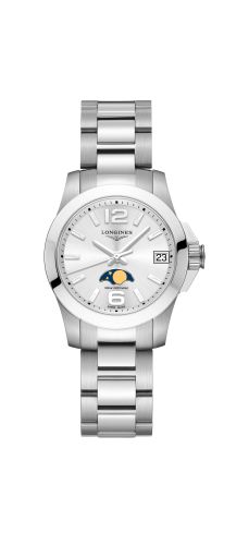 Longines Conquest 29.5 Quartz Moonphase Paslanmaz Çelik / Siyah / Bilezik, referans L3.380.4.76.6