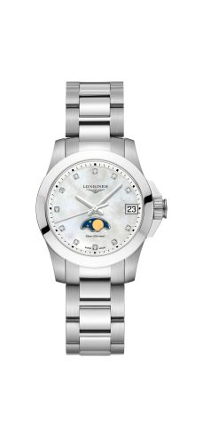 Longines Conquest 29.5 Quartz Moonphase Paslanmaz Çelik / MOP / Bilezik, referans L3.380.4.87.6