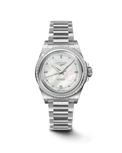 Longines Conquest 34 Paslanmaz Çelik - Elmas / MOP / Bilezik, referans L3.430.0.87.6