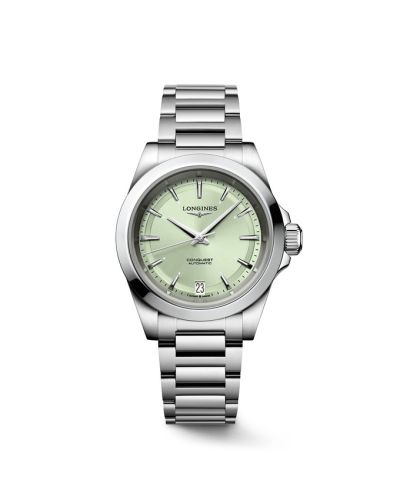 Longines Conquest 34 Paslanmaz Çelik / Mint Yeşil  / Bilezik, referans L3.430.4.02.6