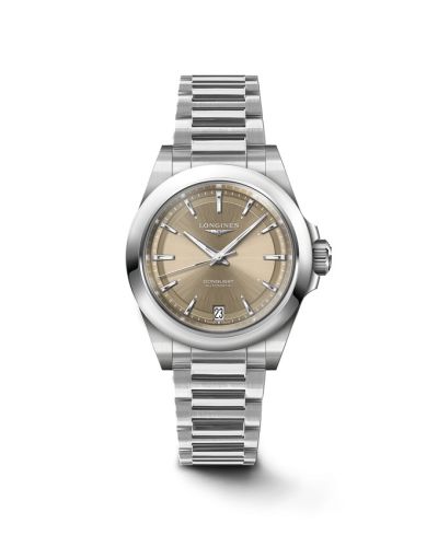 Longines Conquest 34 Paslanmaz Çelik / Kahverengi / Bilezik, referans L3.430.4.62.6