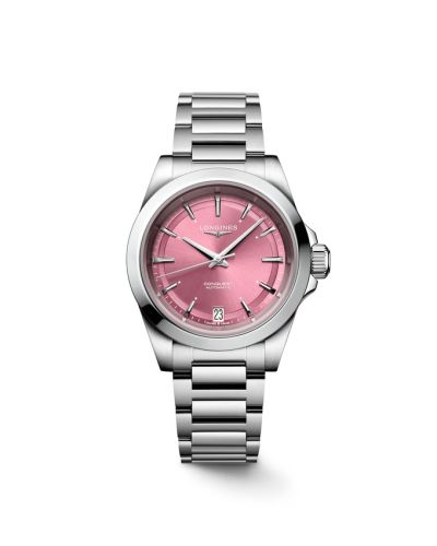 Longines Conquest 34 Paslanmaz Çelik / Pembe  / Bilezik, referans L3.430.4.99.6