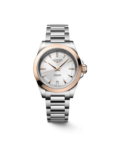 Longines Conquest 34 Paslanmaz Çelik - Pembe Altın / Gümüş / Bilezik, referans L3.430.5.72.6