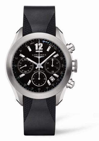 Longines GrandeVitesse Chronograph Siyah Kauçuk 42mm, referans L3.635.4.56.9