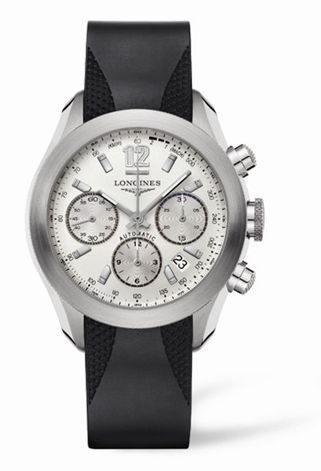 Longines GrandeVitesse Chronograph Gümüş Kauçuk 42mm, referans L3.635.4.76.9