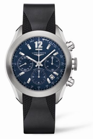 Longines GrandeVitesse Chronograph Mavi Kauçuk 42mm, referans L3.635.4.96.9