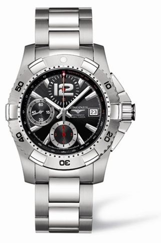 Longines Hydroconquest Chronograph Tachymeter Siyah 41mm, referans L3.651.4.56.6