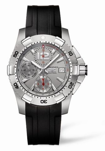 Longines Hydroconquest Chronograph Tachymeter Gümüş Kauçuk 41mm, referans L3.651.4.76.2