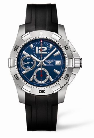 Longines Hydroconquest Chronograph Tachymeter Mavi Kauçuk 41mm, referans L3.651.4.96.2
