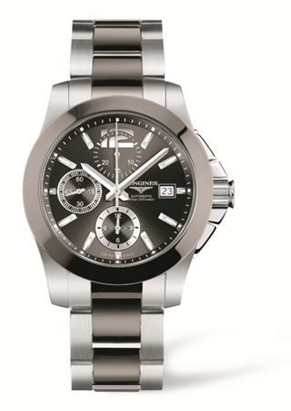 Longines Conquest Chronograph Gri Seramik 41mm, referans L3.661.4.06.7