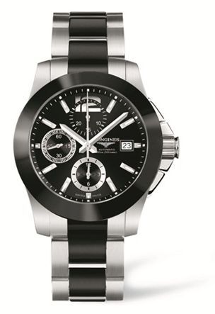 Longines Conquest Chronograph Seramik Bilezik 41mm, referans L3.661.4.56.7