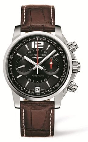Longines Admiral Chronograph Siyah Kahverengi Kayış 42mm, referans L3.666.4.56.3