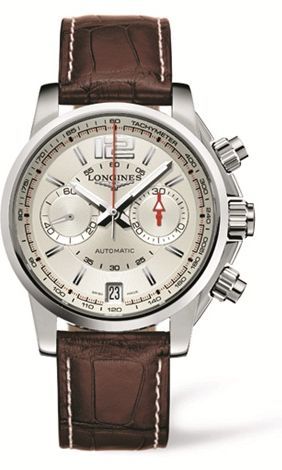 Longines Admiral Chronograph Gümüş Kahverengi Kayış 42mm, referans L3.666.4.76.3