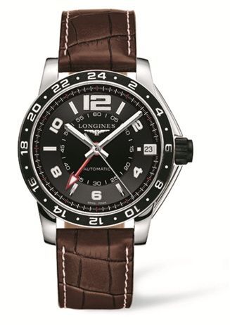 Longines Admiral GMT Siyah Kahverengi, referans L3.668.4.56.3