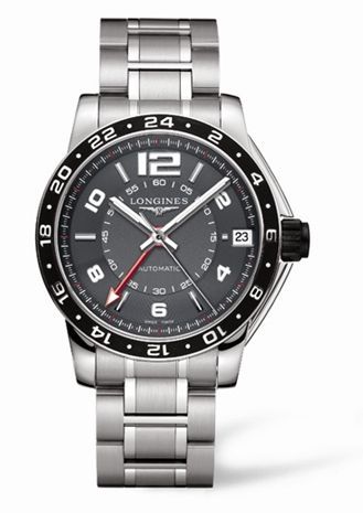 Longines Admiral GMT Gri Bilezik, referans L3.668.4.79.6