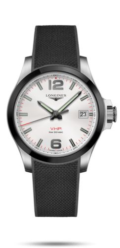 Longines Conquest V.H.P. 41 Paslanmaz Çelik / Seramik / Gümüş / Kauçuk, referans L3.719.4.76.9