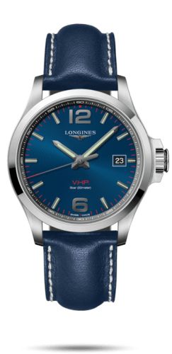 Longines Conquest V.H.P. 43 Paslanmaz Çelik / Mavi / Leather, referans L3.726.4.96.0