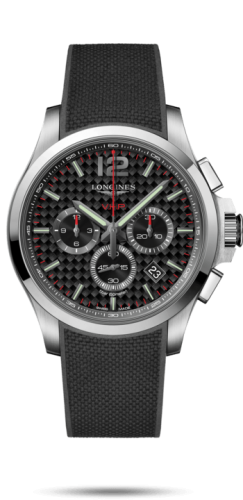 Longines Conquest V.H.P. Chronograph 44 Paslanmaz Çelik / Carbon / Kauçuk, referans L3.727.4.66.9