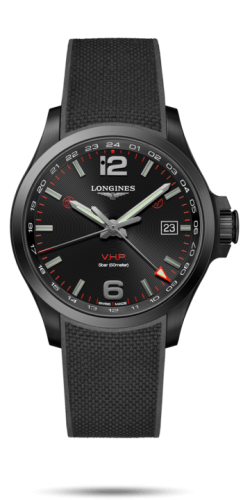 Longines Conquest V.H.P. GMT 43  PVD / Siyah / Kauçuk, referans L3.728.2.56.9