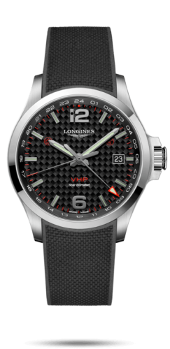 Longines Conquest V.H.P. GMT 43 Paslanmaz Çelik / Carbon / Kauçuk, referans L3.728.4.66.9