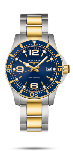 Longines HydroConquest 41 Quartz Paslanmaz Çelik / Sarı Altın / Mavi / Bilezik, referans L3.740.3.96.7