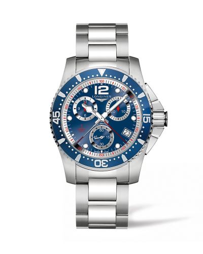 Longines Hydroconquest 41 Quartz Chronograph Paslanmaz Çelik / Mavi / Bilezik, referans L3.743.4.96.6