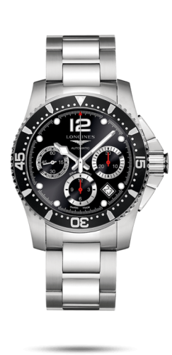 Longines HydroConquest 41 Automatic Chronograph Paslanmaz Çelik / Siyah / Bilezik, referans L3.744.4.56.6