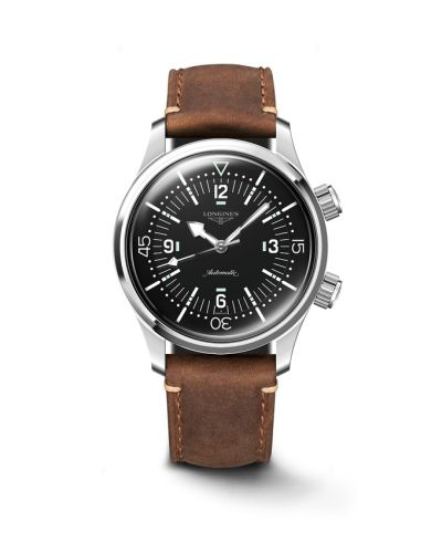 Heritage Legend Diver 39 Paslanmaz Çelik / Siyah / Leather Kayış