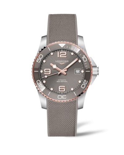 Longines HydroConquest 39 Automatic Stainless Steel - Rose Gold / Gray / Rubber, reference L3.780.3.78.9