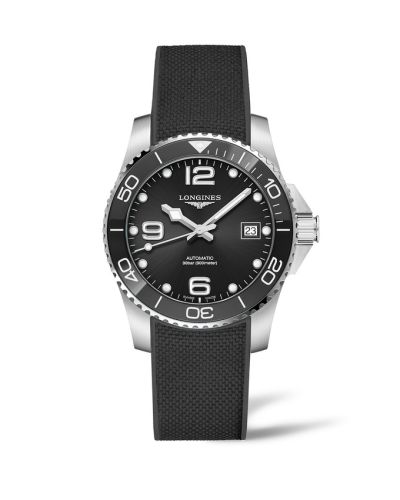 Longines HydroConquest 39 Automatic Paslanmaz Çelik / Siyah / Kauçuk, referans L3.780.4.56.9