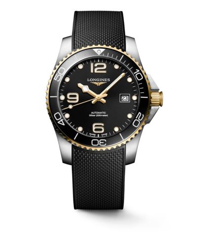 Longines HydroConquest 41 Automatic Paslanmaz Çelik - Sarı Altın / Siyah / Kauçuk, referans L3.781.3.56.9