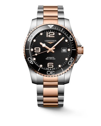 Longines HydroConquest 41 Automatic Paslanmaz Çelik - Pembe Altın / Siyah / Bilezik, referans L3.781.3.58.7