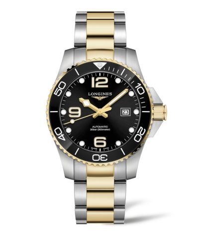 Longines HydroConquest 43 Automatic Paslanmaz Çelik - Sarı Altın / Siyah / Bilezik, referans L3.782.3.56.7