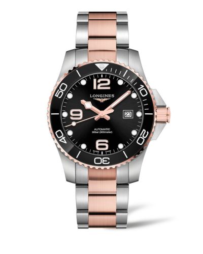 Longines HydroConquest 43 Automatic Paslanmaz Çelik - Pembe Altın / Siyah / Bilezik, referans L3.782.3.58.7