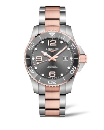Longines HydroConquest 43 Automatic Paslanmaz Çelik - Pembe Altın / Gri / Bilezik, referans L3.782.3.78.7