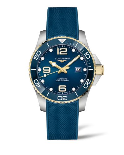 Longines HydroConquest 43 Automatic Paslanmaz Çelik - Sarı Altın / Mavi / Kauçuk, referans L3.782.3.96.9