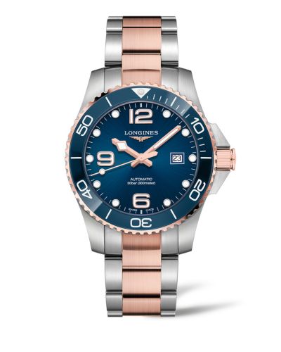 Longines HydroConquest 43 Automatic Paslanmaz Çelik - Pembe Altın / Mavi / Bilezik, referans L3.782.3.98.7