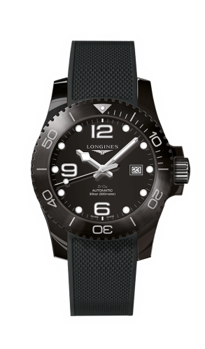 Longines Hydroconquest  43 Automatic Seramik / Siyah / Kauçuk, referans L3.784.4.56.9