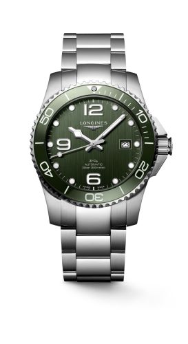 Longines HydroConquest 41 Automatic Paslanmaz Çelik / Seramik / Yeşil / Bilezik, referans L3.785.4.06.6