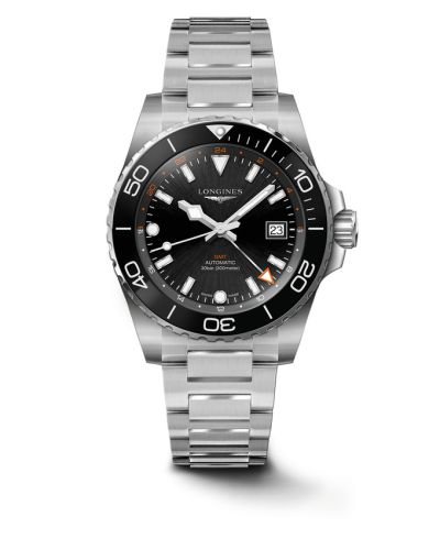 Longines Hydroconquest GMT 41 Paslanmaz Çelik / Siyah / Bilezik, referans L3.790.4.56.6