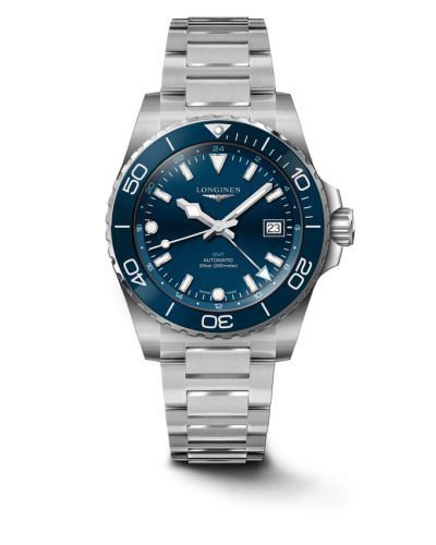 Longines Hydroconquest GMT 41 Paslanmaz Çelik / Mavi / Bilezik, referans L3.790.4.96.6