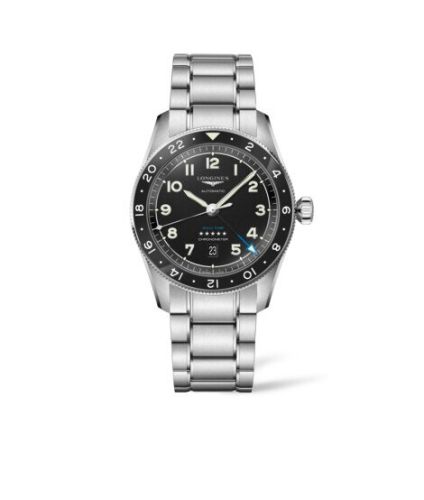 Longines Spirit Zulu Time 42 Siyah / Bilezik, referans L3.812.4.53.6